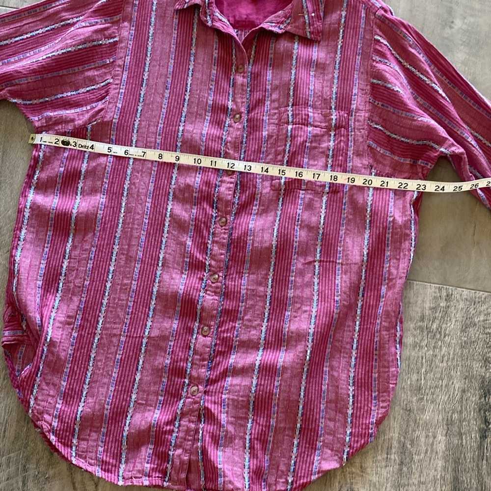 Pilcro Anthropologie  Boyfriend Button up relaxed fit Bohemian shirt size S - Picture 9 of 10